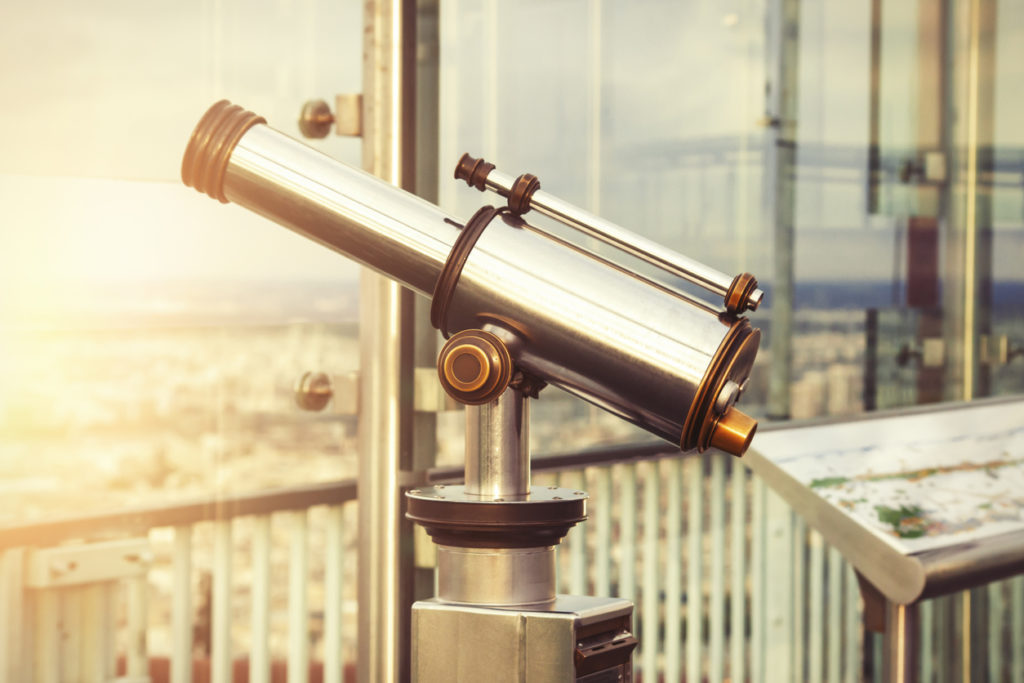 Telescope on top of high building.