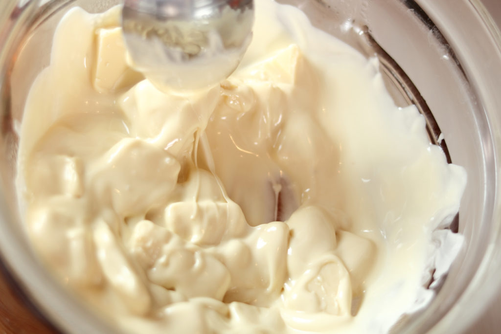 Melting white chocolate